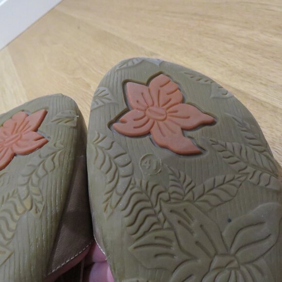 JAFA Antique Distressed Brown Strappy Cut Out Leather Comfort Sandals Boho - Picture 13 of 14